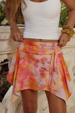 Load image into Gallery viewer, Caida Handkerchief Mini Skirt - Corali Orange
