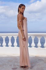 Load image into Gallery viewer, Lavena Floral Detail Maxi Dress - Peach
