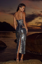 Load image into Gallery viewer, Vesina Midi Dress - Silver
