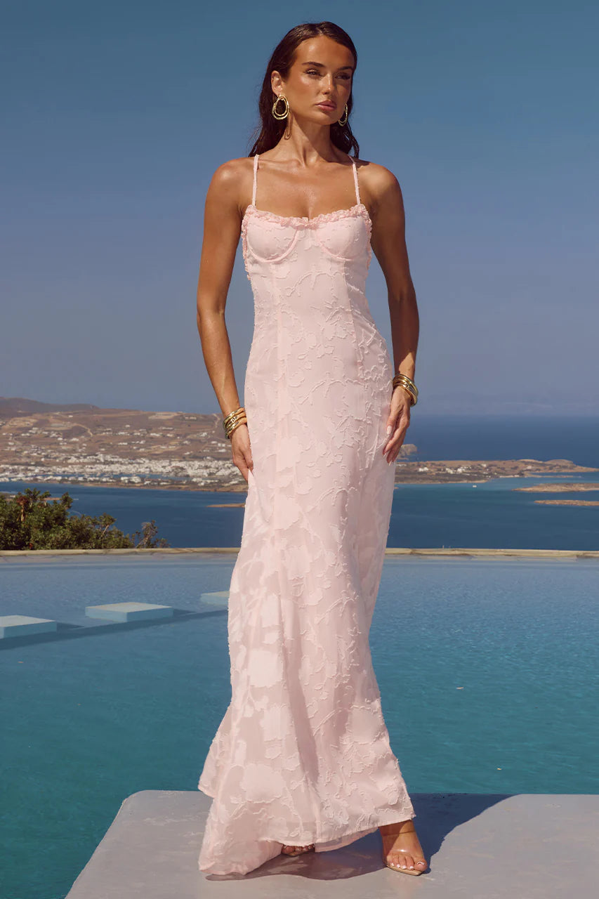 Ellerby Frill Trim Maxi Dress - Musk