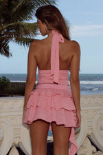 Load image into Gallery viewer, Ziomara Halter Plunge Top - Peach
