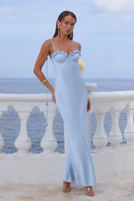 Load image into Gallery viewer, Lavena Floral Detail Maxi Dress - Sky Blue
