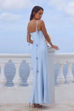 Load image into Gallery viewer, Lavena Floral Detail Maxi Dress - Sky Blue
