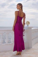 Load image into Gallery viewer, Lavena Floral Detail Maxi Dress - Plum
