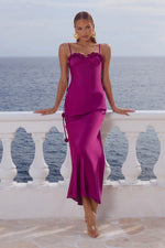 Load image into Gallery viewer, Lavena Floral Detail Maxi Dress - Plum
