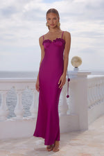 Load image into Gallery viewer, Lavena Floral Detail Maxi Dress - Plum

