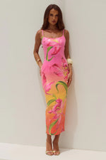 Load image into Gallery viewer, Kyra Scoop Neck Sequin Midi Dress - Floral Ombré
