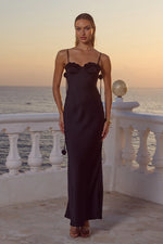 Load image into Gallery viewer, Lavena Floral Detail Maxi Dress - Noir
