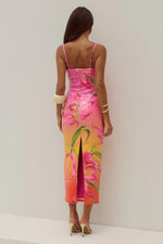 Load image into Gallery viewer, Kyra Scoop Neck Sequin Midi Dress - Floral Ombré
