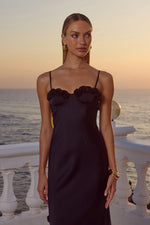 Load image into Gallery viewer, Lavena Floral Detail Maxi Dress - Noir
