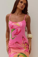 Load image into Gallery viewer, Kyra Scoop Neck Sequin Midi Dress - Floral Ombré
