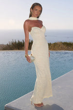 Load image into Gallery viewer, Amana Strapless Scarf Maxi Dress - Lemon
