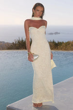 Load image into Gallery viewer, Amana Strapless Scarf Maxi Dress - Lemon
