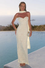 Load image into Gallery viewer, Amana Strapless Scarf Maxi Dress - Lemon

