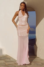 Load image into Gallery viewer, Adeluna Sheer Bottom Maxi Skirt - Light Pink
