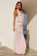 Load image into Gallery viewer, Adeluna Sheer Bottom Maxi Skirt - Light Pink
