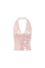 Load image into Gallery viewer, Adeluna Deep Plunge Halter Top - Light Pink
