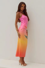 Load image into Gallery viewer, Kyra Scoop Neck Sequin Midi Dress - Tropical Ombré
