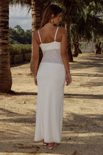 Load image into Gallery viewer, Natalie Scoop Lace Maxi Dress - White

