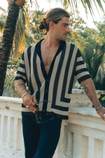 Load image into Gallery viewer, Theo Knit Shirt - Sand/Black
