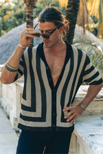 Load image into Gallery viewer, Theo Knit Shirt - Sand/Black

