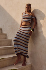 Load image into Gallery viewer, Hazel Midi Skirt - Chocolate Multi
