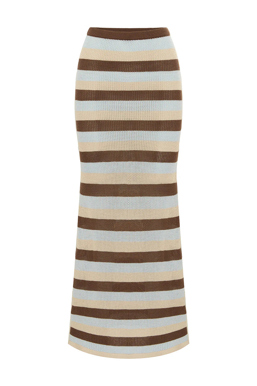 Hazel Midi Skirt - Chocolate Multi