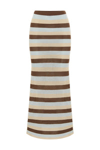 Hazel Midi Skirt - Chocolate Multi