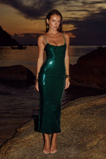 Load image into Gallery viewer, Vesina Midi Dress - Emerald
