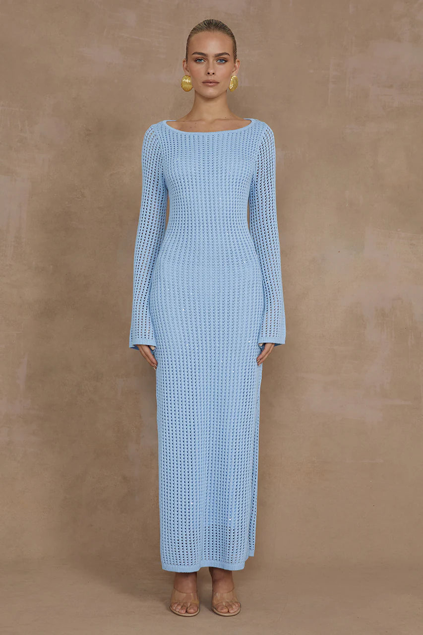 Tashani Midi Dress - Light Blue