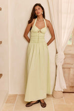 Load image into Gallery viewer, Shauna Gathered Maxi Dress - Lime Green
