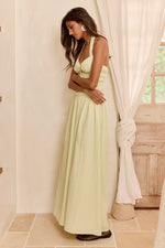 Load image into Gallery viewer, Shauna Gathered Maxi Dress - Lime Green
