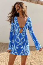 Load image into Gallery viewer, Eternity Sleeved Mini Dress - Rommi Blue
