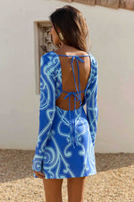 Load image into Gallery viewer, Eternity Sleeved Mini Dress - Rommi Blue

