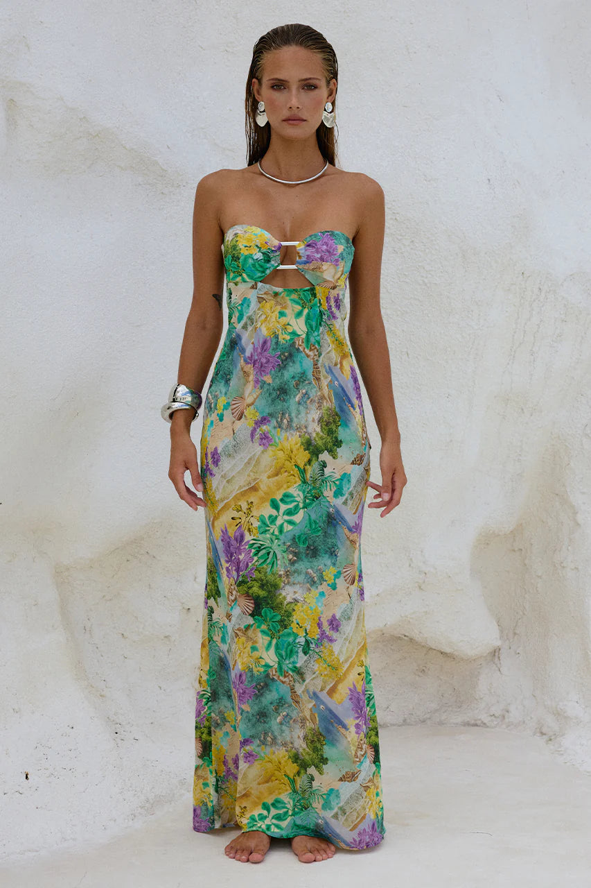 Velzy Strapless Dress - Esme Print