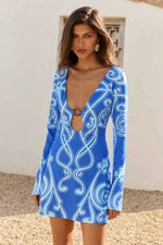 Load image into Gallery viewer, Eternity Sleeved Mini Dress - Rommi Blue
