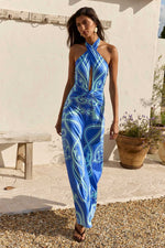 Load image into Gallery viewer, Rommi Twist Halter Maxi Dress - Rommi Blue
