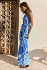 Load image into Gallery viewer, Rommi Twist Halter Maxi Dress - Rommi Blue
