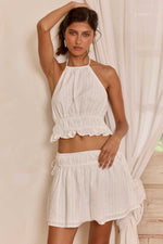 Load image into Gallery viewer, Shauna Gathered Mini Skirt - White
