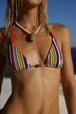 Load image into Gallery viewer, Amoree Triangle Bikini Top - Xyla Stripe

