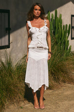 Load image into Gallery viewer, Roxelle Handkerchief Midi Skirt - White
