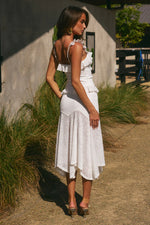 Load image into Gallery viewer, Roxelle Handkerchief Midi Skirt - White
