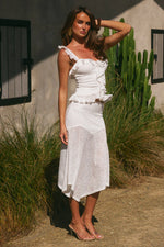 Load image into Gallery viewer, Roxelle Handkerchief Midi Skirt - White
