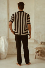 Load image into Gallery viewer, Theo Knit Shirt - Sand/Black
