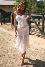 Load image into Gallery viewer, Roxelle Handkerchief Midi Skirt - White
