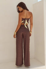 Load image into Gallery viewer, Milani Relaxed Satin Pant - Choc/Lemon Polka
