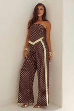 Load image into Gallery viewer, Milani Relaxed Satin Pant - Choc/Lemon Polka
