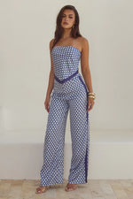 Load image into Gallery viewer, Milani Relaxed Satin Pant - Navy Geo
