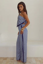 Load image into Gallery viewer, Milani Relaxed Satin Pant - Navy Geo
