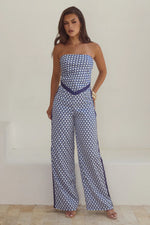 Load image into Gallery viewer, Milani Relaxed Satin Pant - Navy Geo
